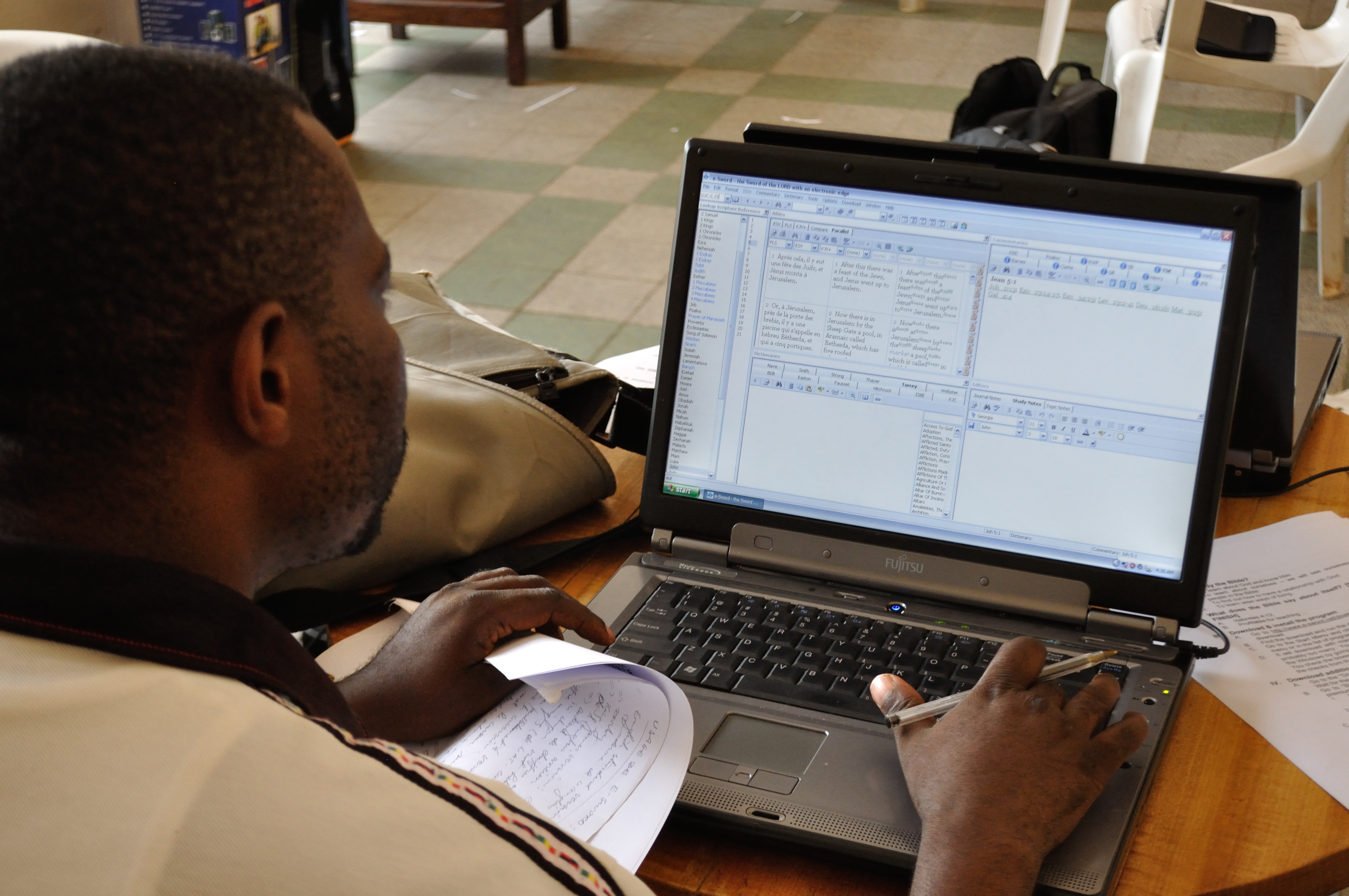 DR Congolese man with laptop